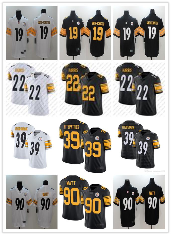 

Mens Womens Youth Pittsburgh Steelers 19 JuJu Smith-Schuster 90 T.J. Watt 22 Najee Harris 39 Minkah Fitzpatrick Football Jerseys, Black;red