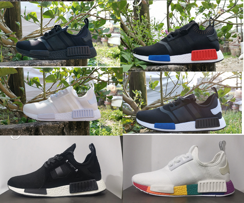 

2021 NMD R1 Mens womens Running Shoes black white red green brown Knitting surface nmds black red white Little Bee Sport Sneakers size eur 36-45, 10
