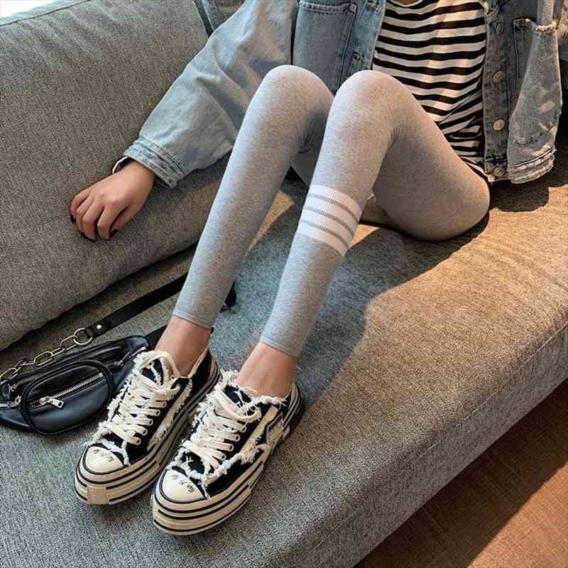 

women black grey leggings skinny pants kawaii cute rib legins girls comfort cotton spandex stretch legging ladies leggings