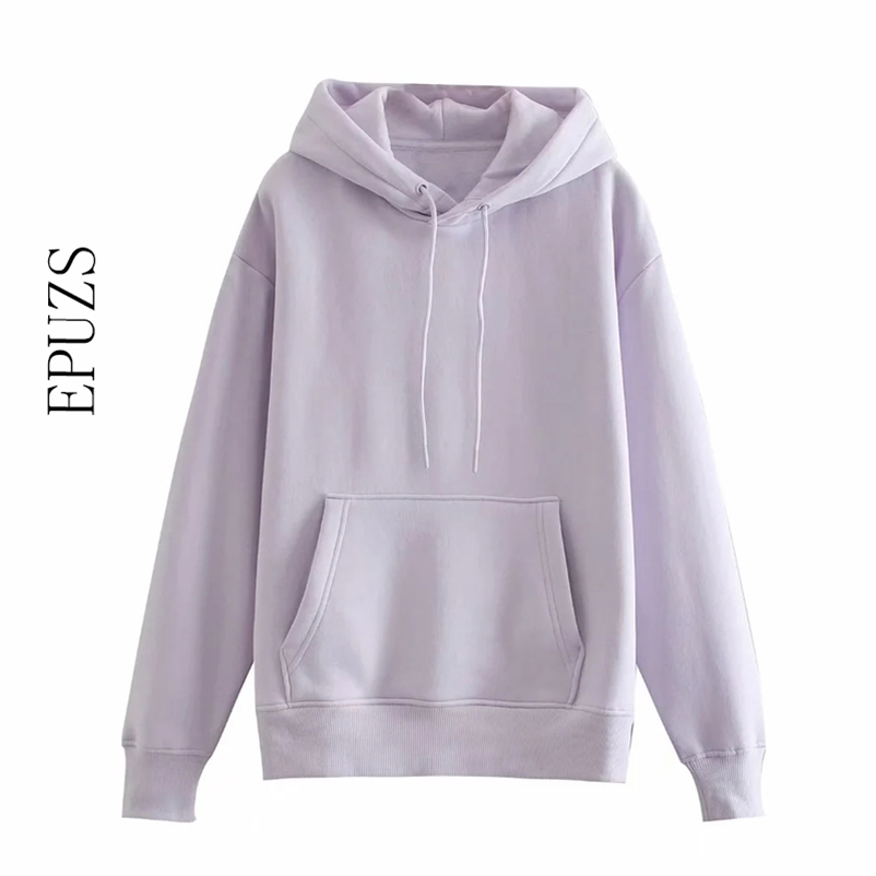 

ZA spring oversize hooded Hoodies women Sweatshirt casual long sleeve Pullover vintage plus size 210521, Army green