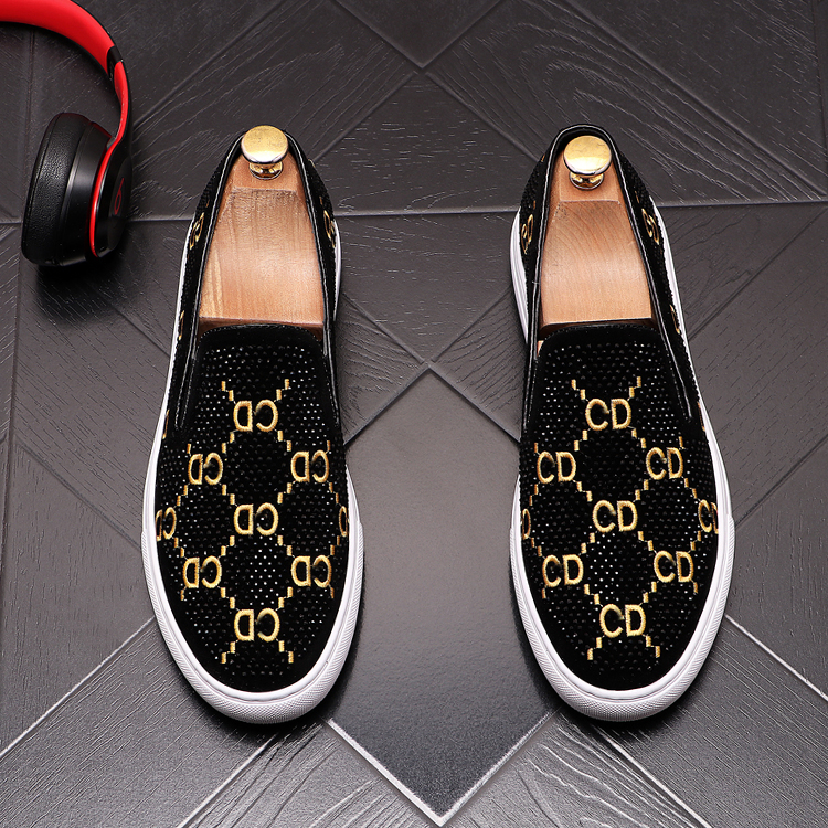 

2021 Fashion mens Dress Shoes Soft Men Loafers High Quality Leather Moccasins Comfortable Man Slip-On Flats Casual Driving Shoe, Black