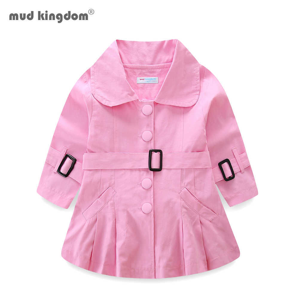 

Mudkingdom Girls Trench Coats Solid Long Sleeve Windbreaker Kids Outerwear Fashion Lapel Button Girl Autumn Clothes 210615, Pink