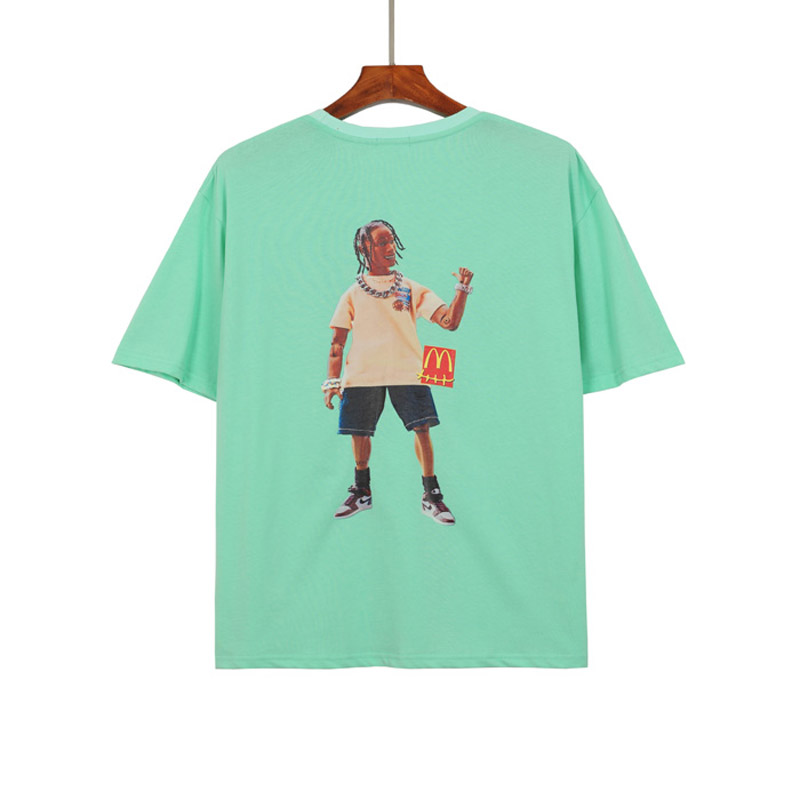 

2021 Fashion Summer Trend Men's T-Shirts Top Qaulity Black T-shirt Casual Women Travis Scott Tee Print Tshirt Summer Loose Short Sleeve Tops, White;black