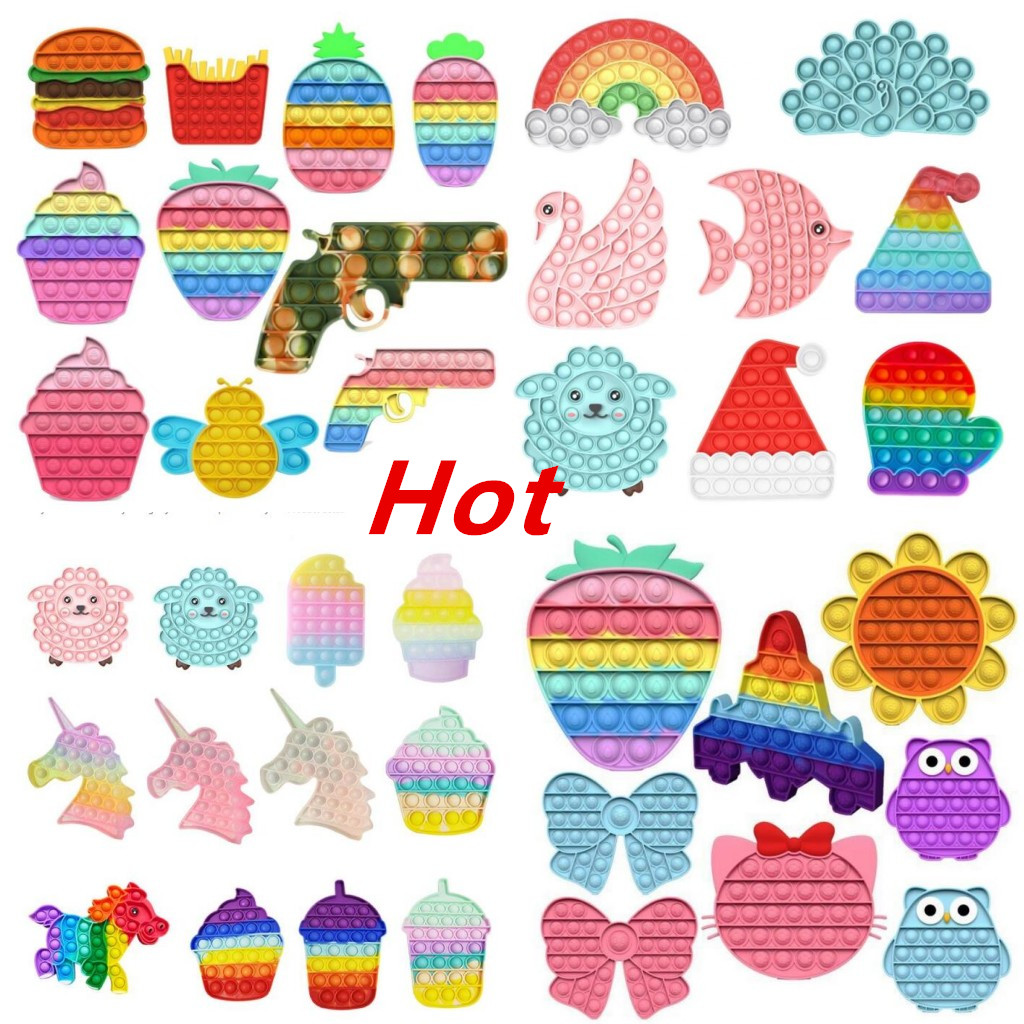 

Hot Push Push Fidget Toy Sensory Push It Fidget Toy Autism Special Needs Anxiety Stress Reliever for Kids Adults Family DHL Ship 2021