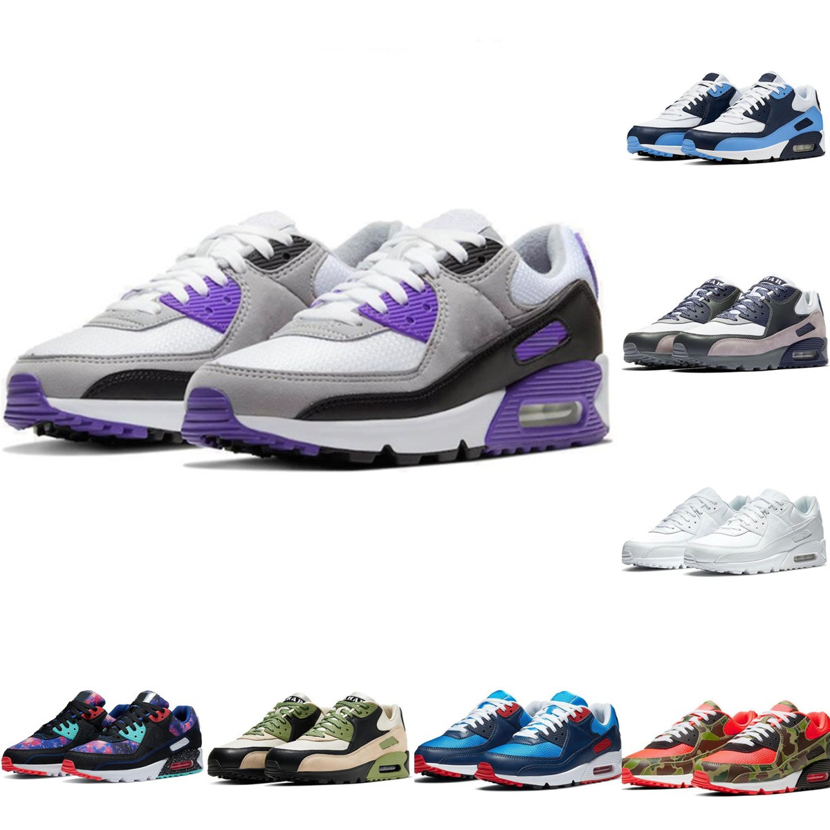 

wholesale 90 running shoes 90s men women chaussures Camo UNC USA Volt Grape Infrared triple white black mens trainers Outdoor Sports Sneakers, Dark green