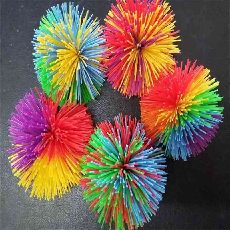 

Silicone Koosh Ball Sensory Fidget Toys Stretchy Rubber Pom Dough Balls Rainbow DNA Stress Relief Popper Autism ADHD Active Finger Fun Squee