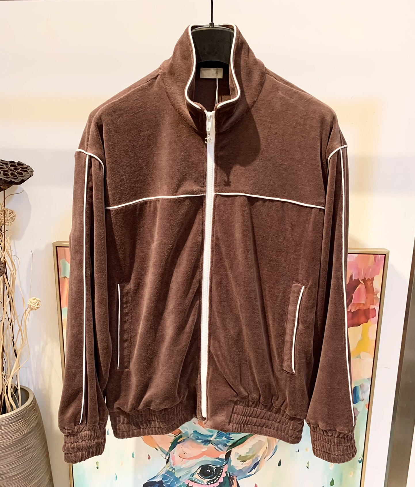 

Autumn and winter 2021 new fashion designer jacket high quality corduroy US Size loose mens luxury zipper coat, Brown