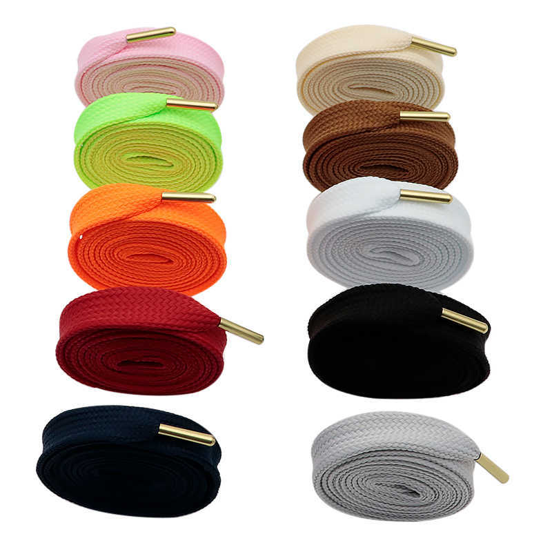 

1.8CM Fat Laces With Golden Metal Tips High-quality Luxury Shoelaces Premium Polyester Hottest Item Promotion Gift