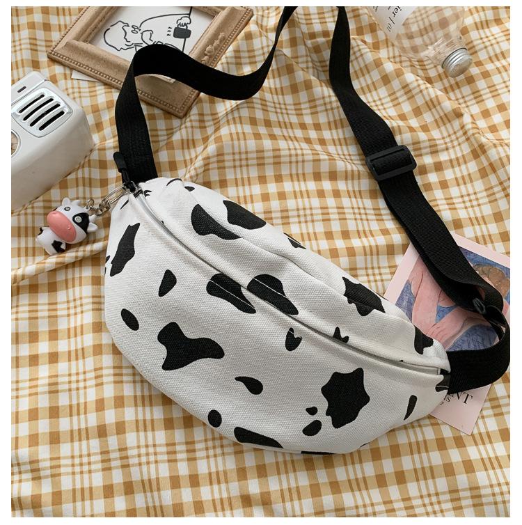 

Evening Bags South Korea's Instagram Small Fresh Milk Vintage Feeling Girl Crossbody Bag Department Canvas Cow Grain Shoulder