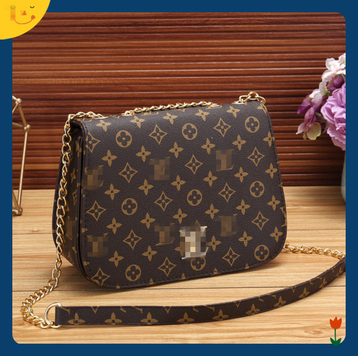 

LVLOUISVITTON Shoulder Bags Favorite Multi Pochette Brown Flower Messenger Chain Strap Cross Body Ladies Flap Purse Clutch, Red;black