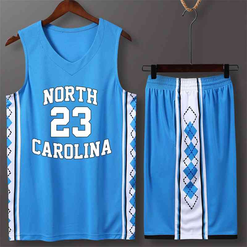 

Basketball University of Jersey blue magic North Carolina basketball DIY team match uniform number, White