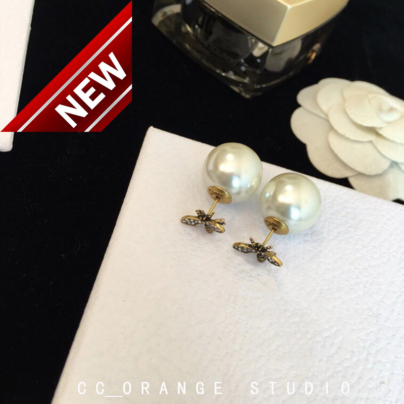 

Fashion Jewelry Cute 2021 New 925 Sier Needle d Home Small Bee Earrings with Diamond Female Pendant Hook Earrings Party Earrings Gift, Golden;silver