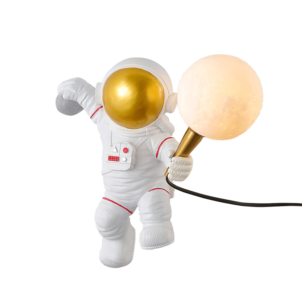 Nordic Astronaut Moon Wall Lamp Creative Restaurant Study Indoor Personality Eye Protection LED Wall Light Bedroom Children's Room Bedside D-image-697472805