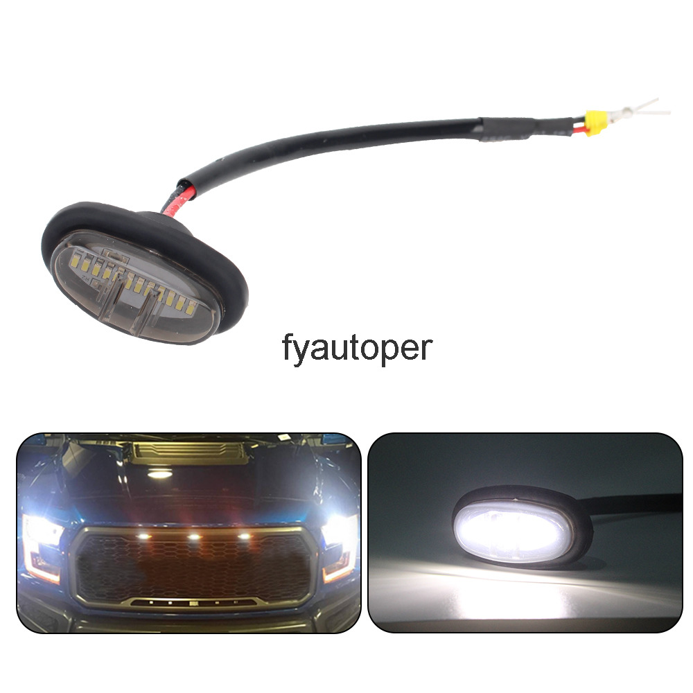 

12LED Car DRL Smoked Lens Day Light For Ford F150 SVT RAPTOR 2017-2019 Front Grille LED Lights Daytime Running