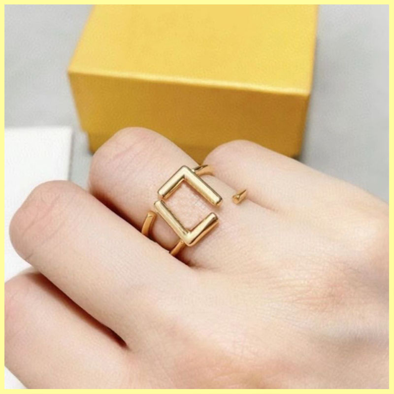 

2021 Designer Ring Gold Ring Luxury Jewelry Letter Rings Engagements For Women Love Ring F Brands Necklaces With Box Wholesale 21100601R