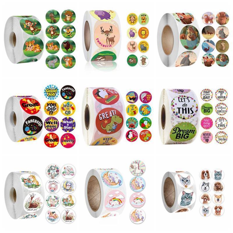 

Gift Wrap 500pcs/roll Animal Cartoon Stickers Children Classic Toy School Teacher Reward For Kids Decoration Label