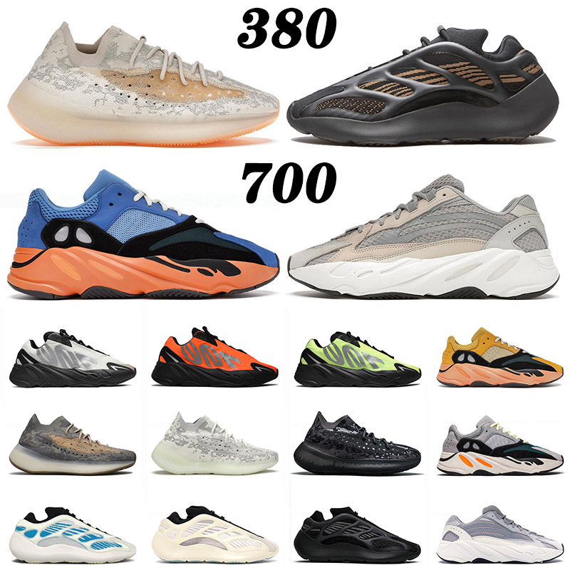 

High Quality Yecoraite Kanye 380 700 Running Sports Shoes Men Women SIZE 12 Bright Blue V2 Cream Clay Brown Magnet Trainers Sneakers 36-46, D35 bumblebee