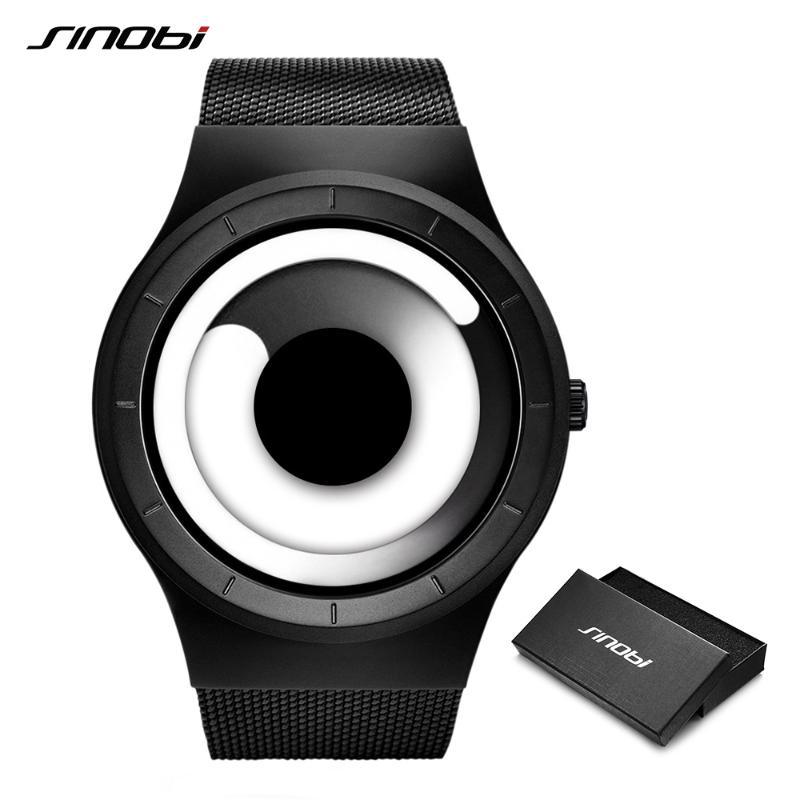 

Unique Vortex Concept Watch Men High Quality 316L Stainless Steel Milan Band Modern Trend Sport Black Wrist Watches For Male Wristwatches, Black white