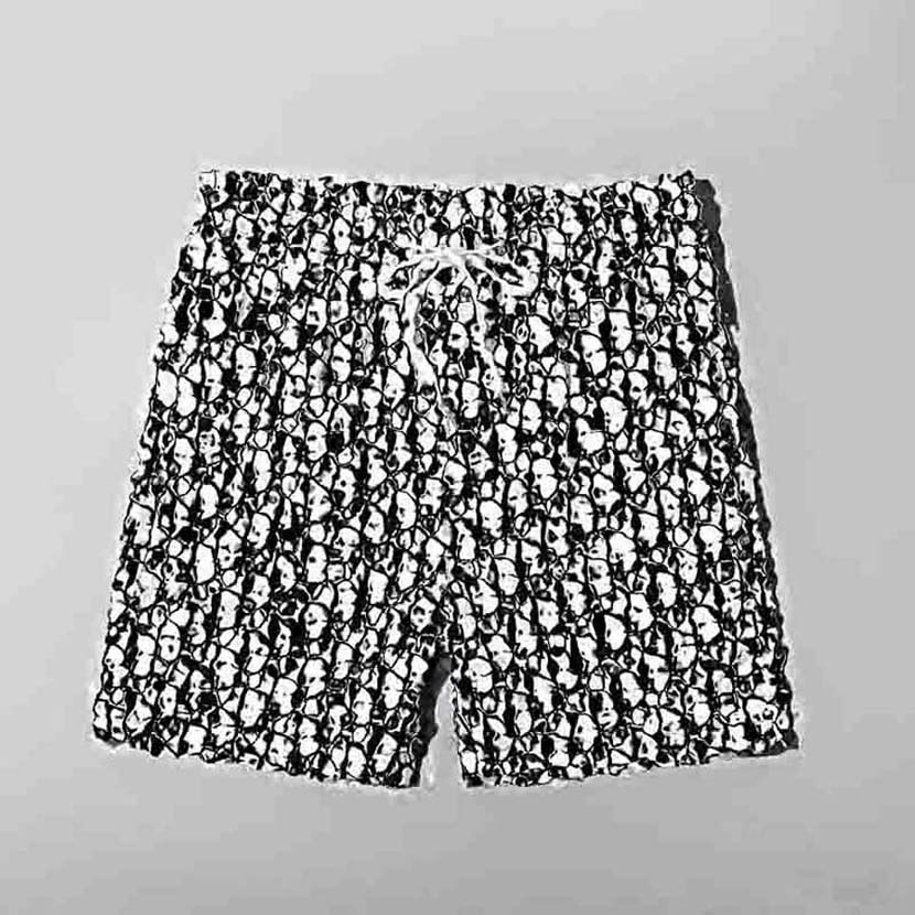 

Mens Shorts Jogging Beach Pants summer swimming trunks fashion print swimwear quick drying breathable surf Slim men swimsuit, White;black