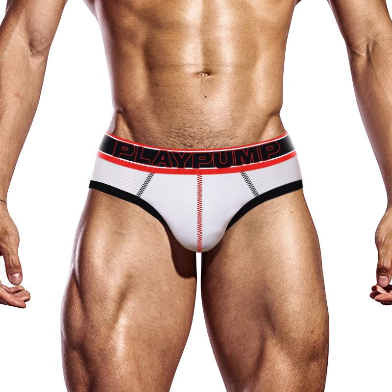 

Underpants PLAYPUMP Sexy Men Underwear Cuecas Male Panties Comfortable Cotton Man Briefs Gay Pouch U Convex Mens, Black;white