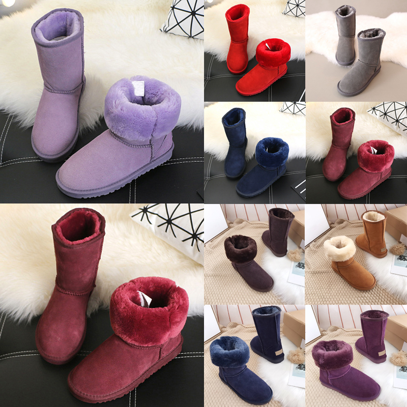

2022 cold winter Fashion designer snow boots women mini classic with fur womens lady girls pink Khaki warm ankle australia flat luxur australian boot Real wool snow, See more colors