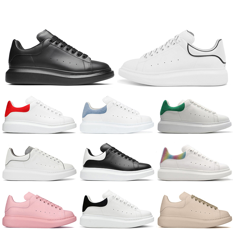 

Platform Top Quality Fashion Womens Mens Luxury Designer Shoes McQueens Leather White Black Red Green Flat ACE Sneakers Pink Beige Oversized