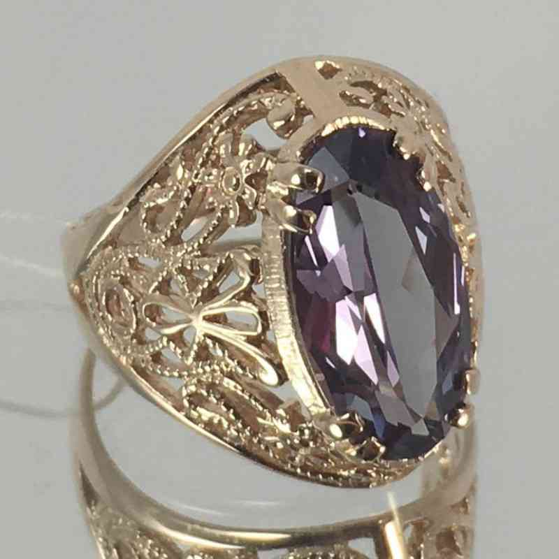 

Fashon Jewelry Princess Cut Purple Color Zircon Rings for Wedding Engagement Set Gifts