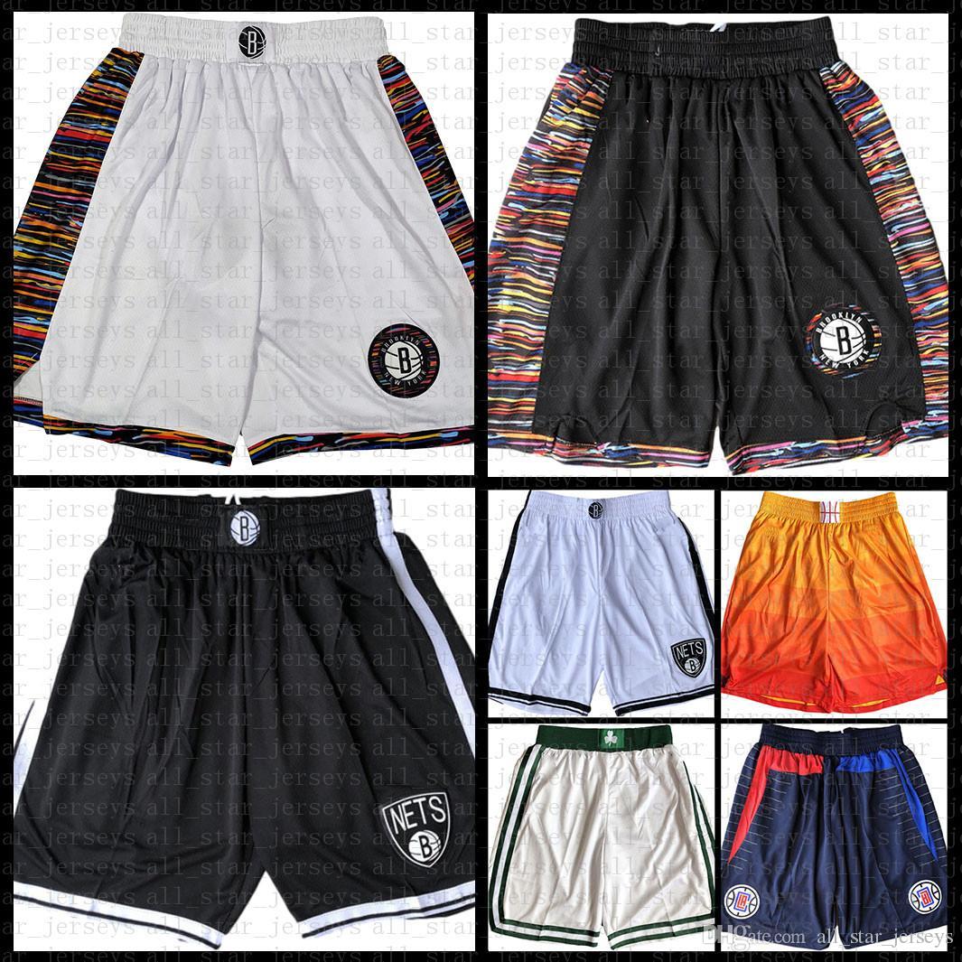 

Brooklyn Net Basketball Shorts New jersey Orleans Pelicans Pocket Top Shorts Memphis Grizzlies New Miami Heat Grey, Black;red