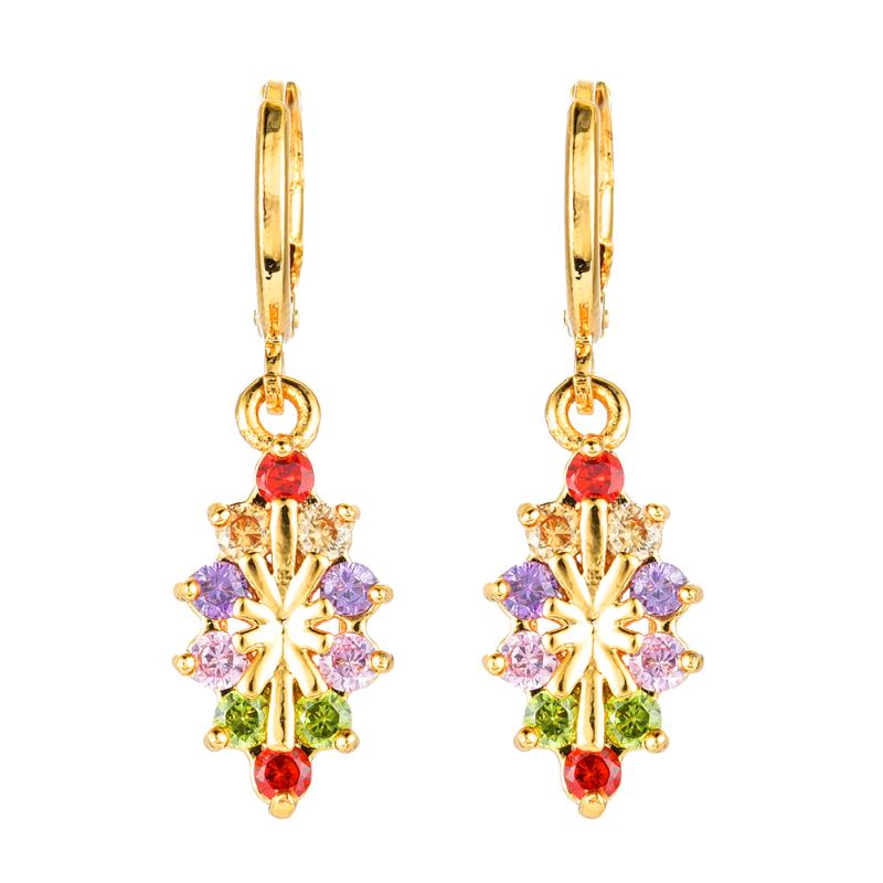 

Women Gold Color Earrings CZ Cubic Zirconia Drop Dangle Jewelry & Chandelier