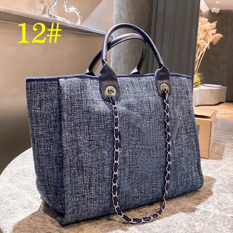 

Linen cotton stripe shopping bag Super large capacity simple and fashionable design womens Tote Vacation outing shoulder bags Multi-color, Make up the difference