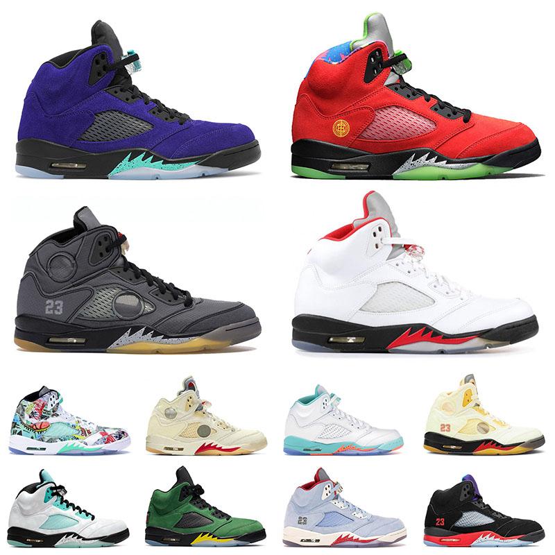 

Mens Shoes Jumpman 5 5s Fire Red Black Muslin Sail Alternate Bel Light Aqua What The Men Women Sneakers Trainers, 28