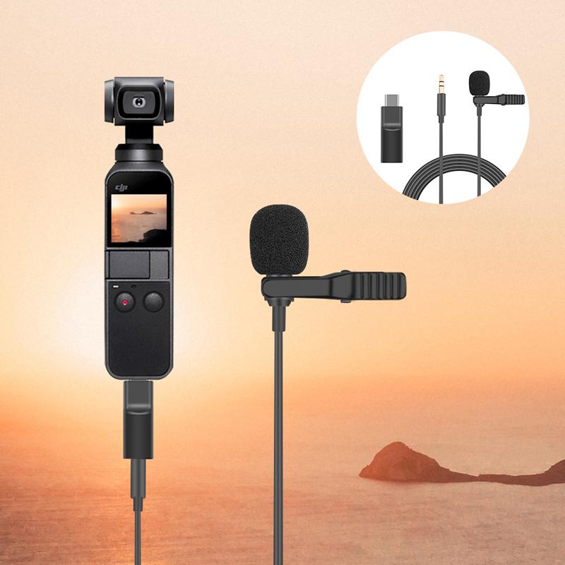 

3.5mm Adapter For DJI Osmo Pocket Mini Lavalier Clip Microphone Mic Audio Action Camera Extension Accessories Microphones
