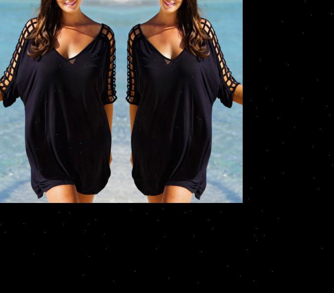 

Sexy Plus Size Beachwear Womens Dresses Bikini Cover Up Kaftan T Shirt Blouse Mini Dress, Gray