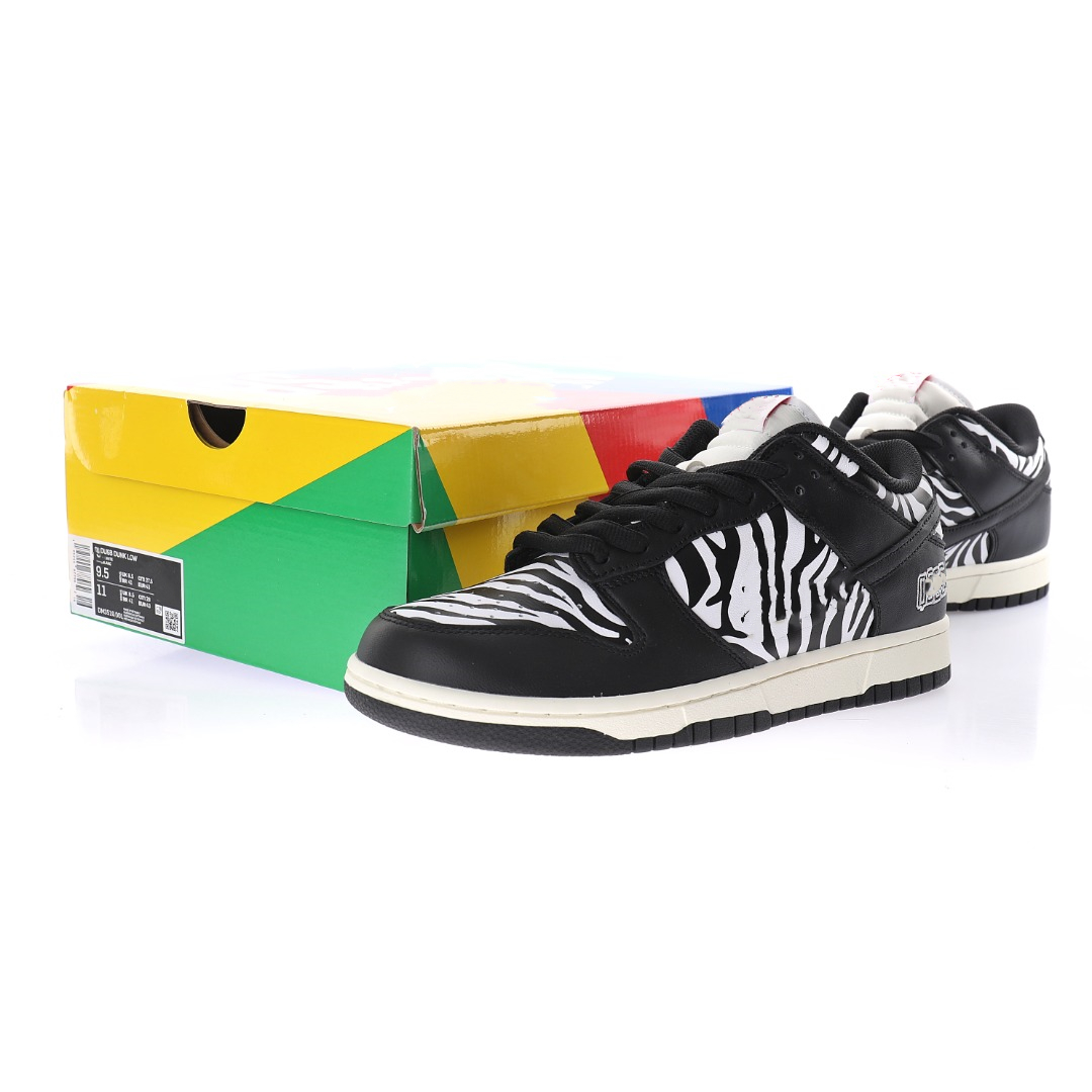 

Quartersnacks SB Dunks Zebra Skateboard Shoes Men Women Black White Low Skate Board Sneakers DM3510-001