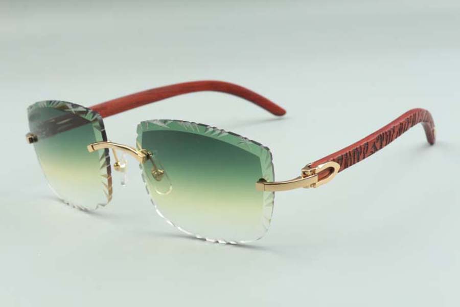 

2021 designers sunglasses 3524023 cuts lens natural tiger wooden temples glasses, size: 58-18-135mm
