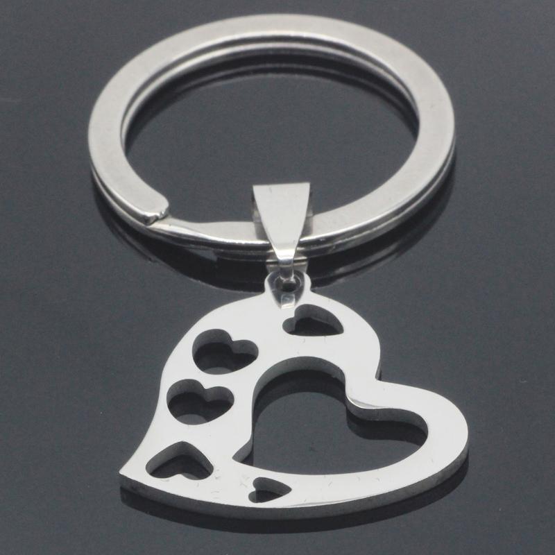 

Keychains Love Heart Charm Keychain Stainless Steel Family Keyring Jewelry For Women Drop YP7038