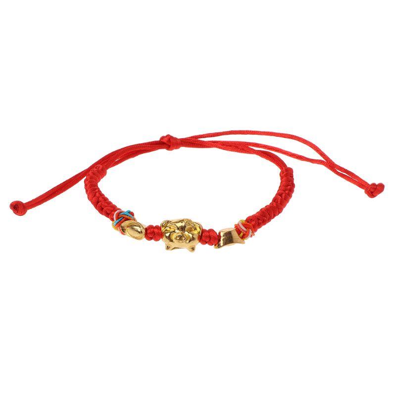 

Charm Bracelets Lucky Kabbalah Red String Braided Golden Pig Fashion Jewelry