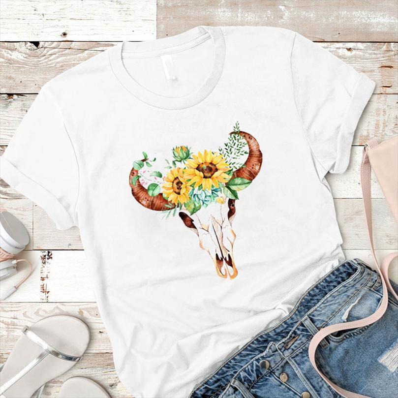 

men mens cartoon skull bull heifer female graphic laides mujer camisa tees printed kawaii clothes t, White;black