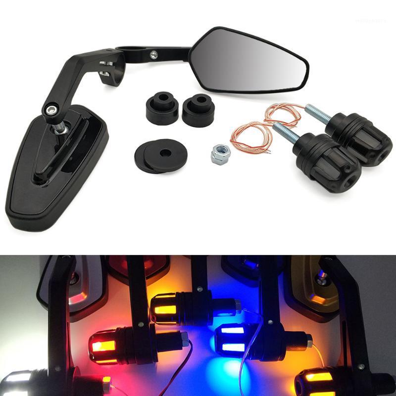 

Motorcycle Mirrors 22mm Rearview Handle Mirror With LED Turn Signal Side Light For Suzuk RM125 RM250 Rm 85 125 250 Rmx Rmz 450