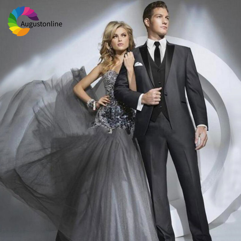 

Men's Suits & Blazers Italian Slim Fit Groom Tuxedo Grey Men 3Piece Jacket Pants Vest Peaked Lapel Wedding for Best Man Suit Terno, White