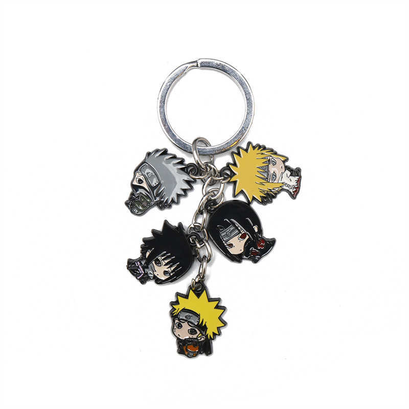 

Hot Anime Keychain Cartoon Figure UCHIHA SASUKE Theme Pendant Keychains UZUMAKI-NARUTO For Fans Cute Enamel Jewelry Key Holder G1019