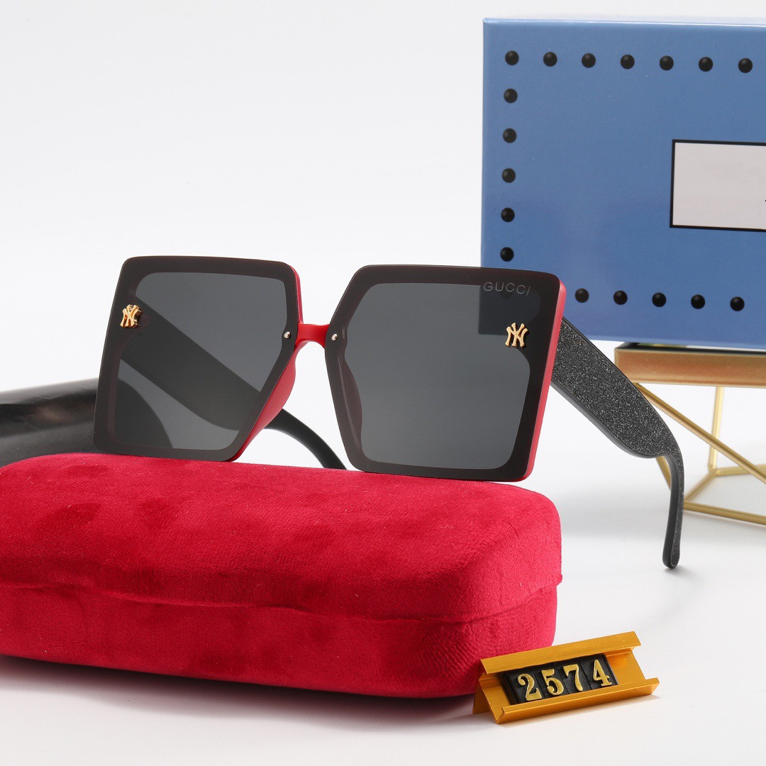 

2574 Popular Women fashion Sunglasses Square Summer Style Full Frame Top Quality UV Protection 2574S sunglasses Mixed Color Come With box case, White;black