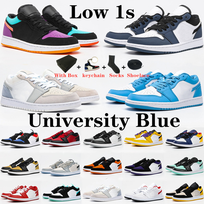 

1 1s low basketball shoes men women shoe UNC Court Purple Red Orbit Aurora Smoke Grey Bred University Gold fashion trainers sports sneakers