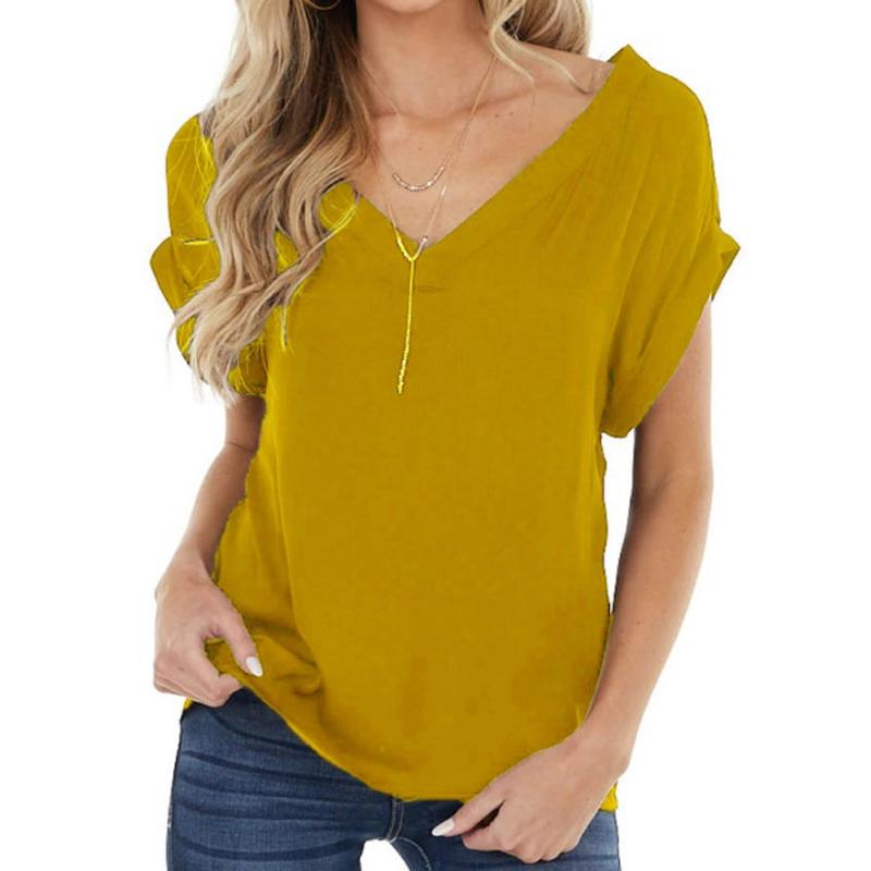 

Women' T-Shirt Sexy Chiffon Top Tee Shirt Teen Girls Bat Tops Ladies Elegant V Neck T-Shirts, Black