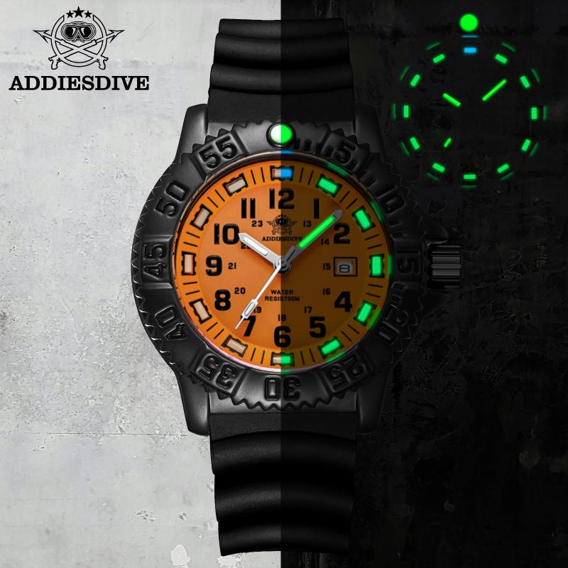 Wristwatches Addies Men Military Outdoor Gear Watch 50m Waterproof Luminous Wristwatch Relogios Masculino Sport Stainless Steel Men's Watche-image-700136366
