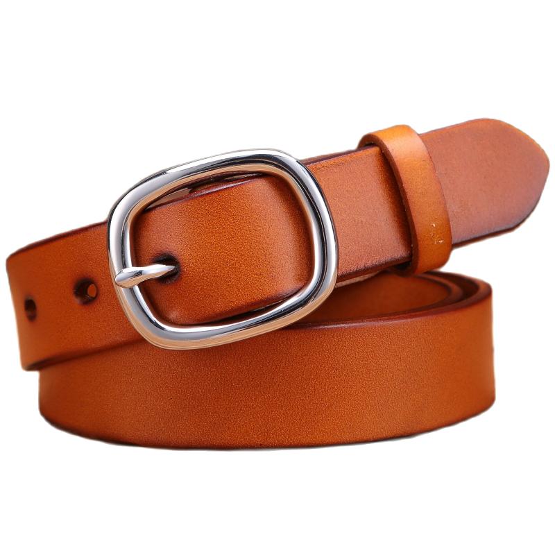 

Belts 2022 Fashion Belt For Women High Quality 100% Real Full Grain Genuine Leather Camel Cowgirl 28mn Red Stainless Steel Thin, Black