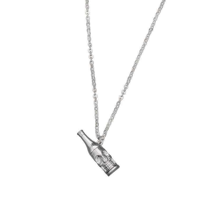 

Pendant Necklaces Vintage Punk Choker Bottle Skull Chain Silver Color Hip Hop Necklace For Women Fashion Jewelry Gift