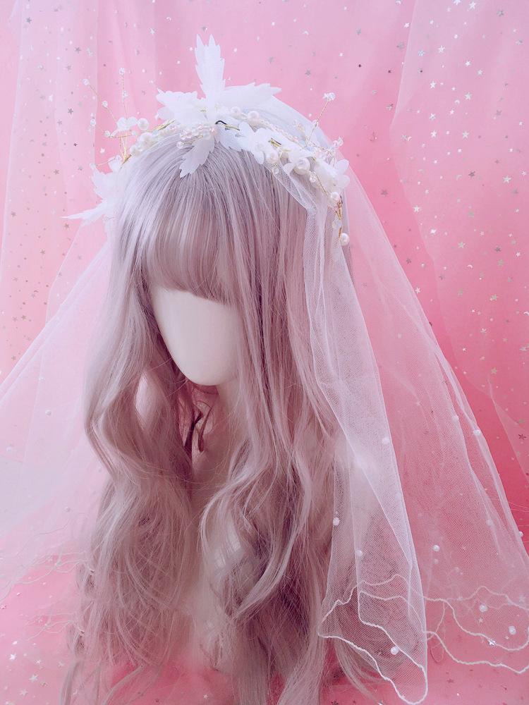 

Other Event & Party Supplies Lolita Veil Aesthetic Lace Pearl Girl Cosplay Scarf Hair Accessories