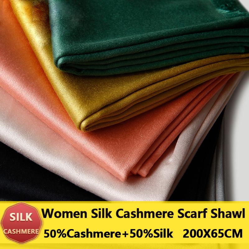 

Scarves Cashmere Silk Scarf And Shawls For Women Winter Warm Solid Four Seasons Poncho Ladies Wrap