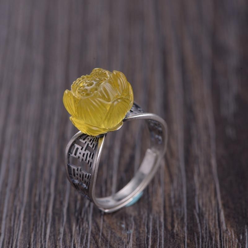 

Wedding Rings S925 Silver Restoring Ancient Ways Is Technology Female Fashion Beeswax Lotus Flower Ring Thai Jewelry Wholesale